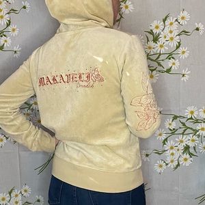 OFFICIAL TUPAC MAKAVELI BRANDED rose gold embroidered track suit jacket